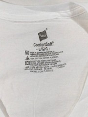 Hanes ComfortSoft White V-Neck T-Shirt Large 100% Cotton NWOT