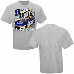 CHECKERED FLAG SPORTS CHASE ELLIOTT #9 NAPA QUALYFING NASCAR GRAY T SHIRT I42NA
