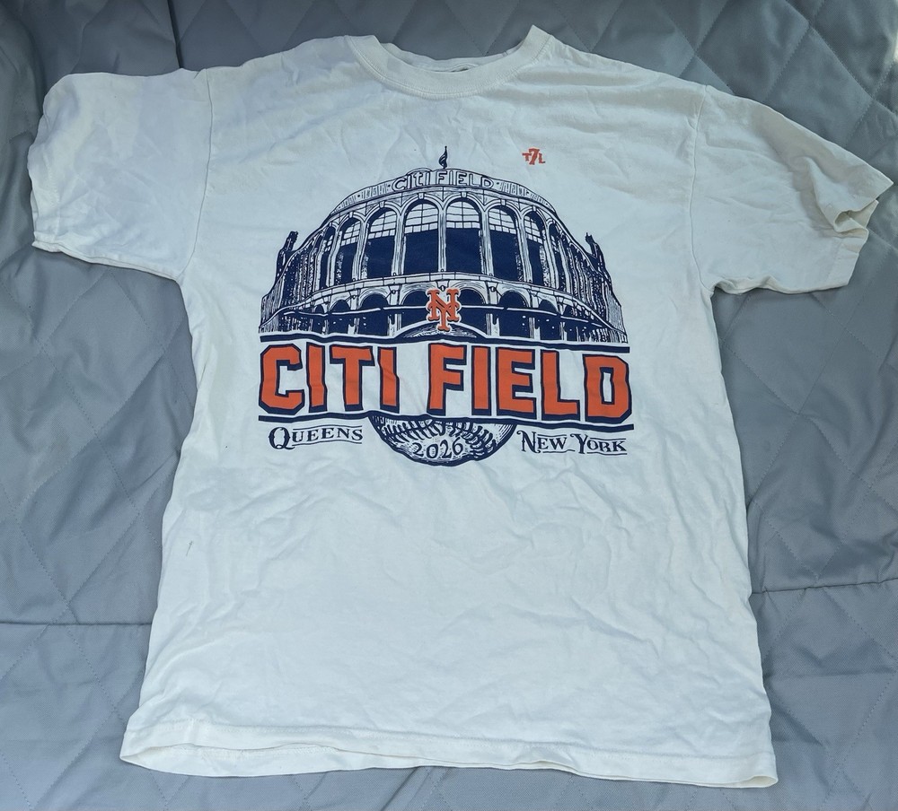 The 7 Line Mens New York Mets Citi Field T-Shirt Medium Ivory Graphic Tee (SGA)