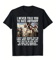Black Cotton Religious Christian Jesus Spiritual Size Medium S/S T-Shirt