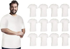 BILLIONHATS 12 Pack Plus Size Men Cotton T-Shirt Short Sleeve Lightweight Tees