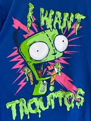 Official Invader Zim Gir “I Want Taquitos” T-Shirt blue Nickelodeon Large