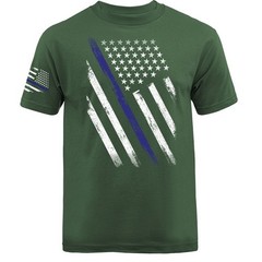 Thin Blue Line US Flag American Pride Patriotic T-shirt