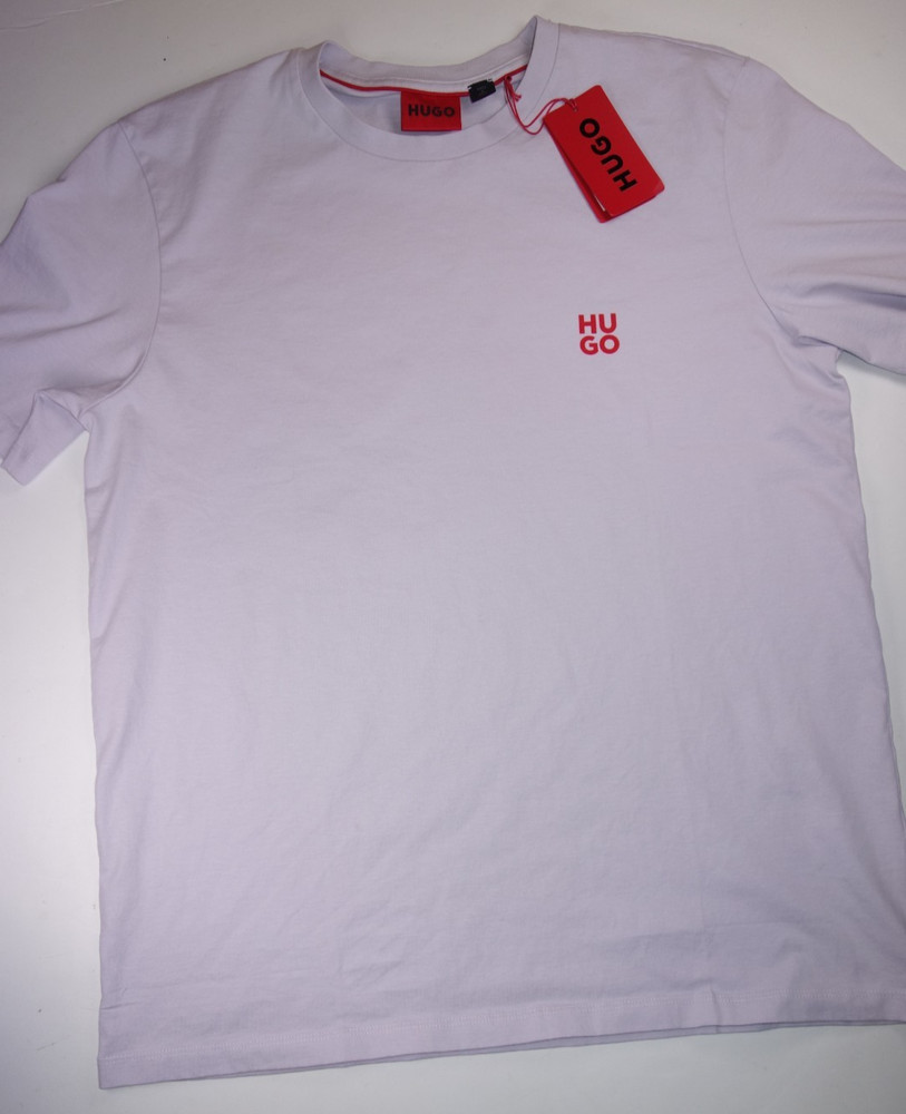 HUGO BOSS Pastel Purple Dilur Logo 100% Cotton Short Sleeve T-Shirt NEW XL
