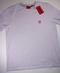 HUGO BOSS Pastel Purple Dilur Logo 100% Cotton Short Sleeve T-Shirt NEW XL