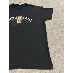 Vintage Switzerland Graphic TShirt Mens Size M Black Excellent Souvenir Tee