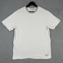 Scotch & Soda Amsterdam T Shirt Mens Size Medium Cream Ribbed Textured Stretch