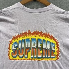 Supreme Shirt Mens Medium Light Purple Chrome Flames Vintage Box Logo Streetwear