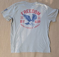 Under Armour Gray Freedom by Air T-shirt XXL Mens 2XL Eagle Design GUC
