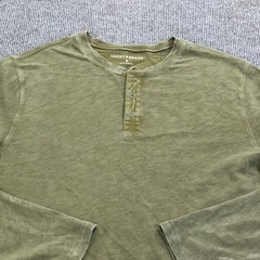 Lucky Brand Shirt Mens Medium Green Long Sleeve Henley Tagless Jersey Tee Sample