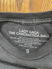 Lady Gaga The Chromatica Ball Stadium Tour T Shirt Babble On Black Men’s Size S