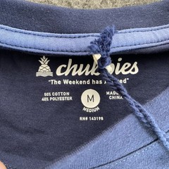 Chubbies Shirt Mens Medium Navy Blue Sky’s Out Thighs Out Beach Summer NEW NWT
