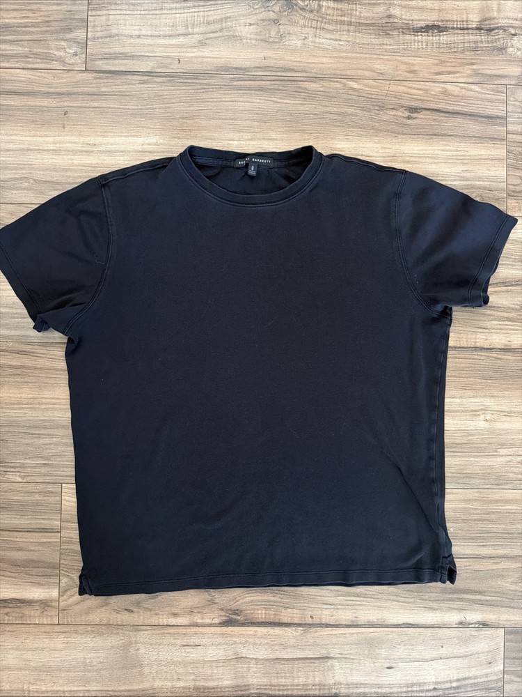 Robert Barakett Black Pima Cotton Crewneck T-Shirt Size Medium Short Sleeve