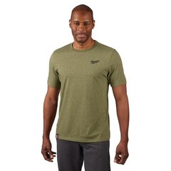 Milwaukee Men’s Medium Green Cotton/Polyester Short-Sleeve Hybrid Work T-Shirt
