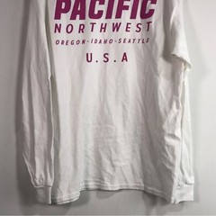 New Look Pacific Northwest Long Sleeve Shirt, Size M – White/Pink Unisex