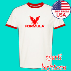 Formula Boats Speed Racing Men’s Ringer Red Size S to 3XL