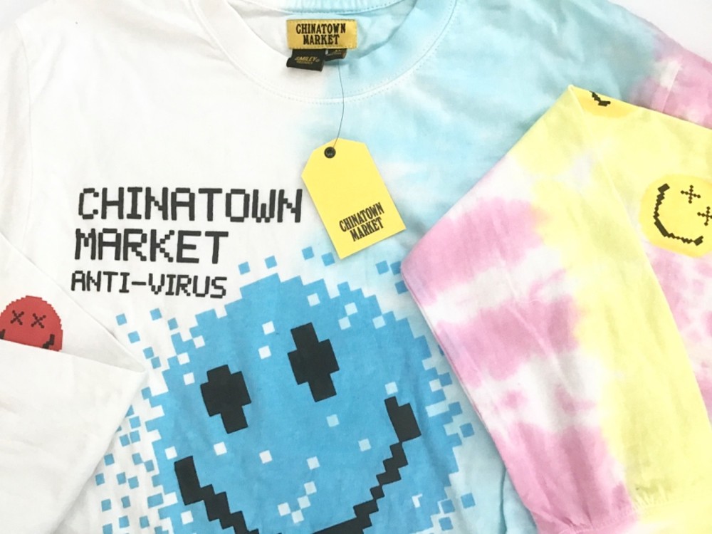 Smiley Face Chinatown Market Anti Virus Have A Nice Day Tie Dye Long Sleeve Tee