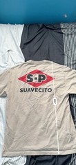 Suavecito Haircare Brand Shirt Men’s Size XL Beige/Red Double-Sided Graphic Tee