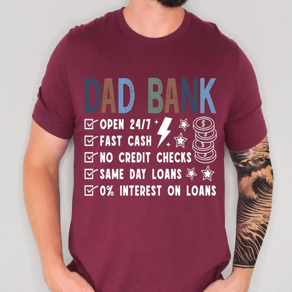 Funny Father’s Day Gift 2026 Gift For Dad From Kids Dad Bank Shirt