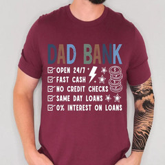 Funny Father’s Day Gift 2026 Gift For Dad From Kids Dad Bank Shirt