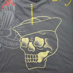 Y2K Ed Hardy Audigier Tattoo Art Skull Graphic Tee L Cotton Grey Made In USA