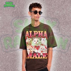 Sarcastic Cat Meme Shirt for Men, Ironic Alpha Male Kitten Tee, Funny Gift