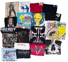 18 T Shirt Bundle Lot Vintage Y2k 80’s 90s 00s Sports Band Film Various Sizes