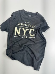 Old Navy Brooklyn NYC Men’s Gray Graphic Print Crew Neck Short Sleeve T-Shirt S