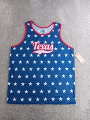 Home Free XL Mens Tank Top T-Shirt Blue Star Texas All Over Print Cotton NWOT