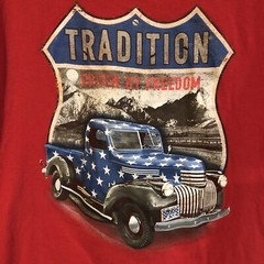 Celebrate Patriotic Shirt Mens Large Red 100% Cotton Truck Tradition Freedom L