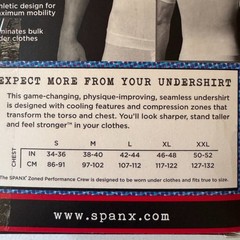 SPANX Men’s Zoned Performance Black Crew Neck Under Shirt size XL (46-48) NWOT