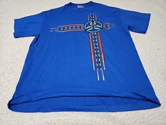 Vintage 1989 (JFS) Southwestern Art Deco Metallic Single Stitch TShirt SZ Large