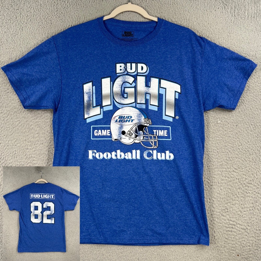 Bud Light Football Club Shirt MENS 3XL XXXL Double-Sided Graphic Tee NWOT