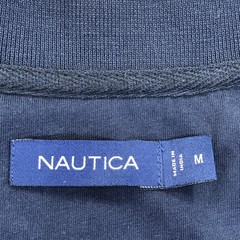 Nautica Shirt Mens Medium Blue V-Neck Collar Logo Graphic Tee Nautical