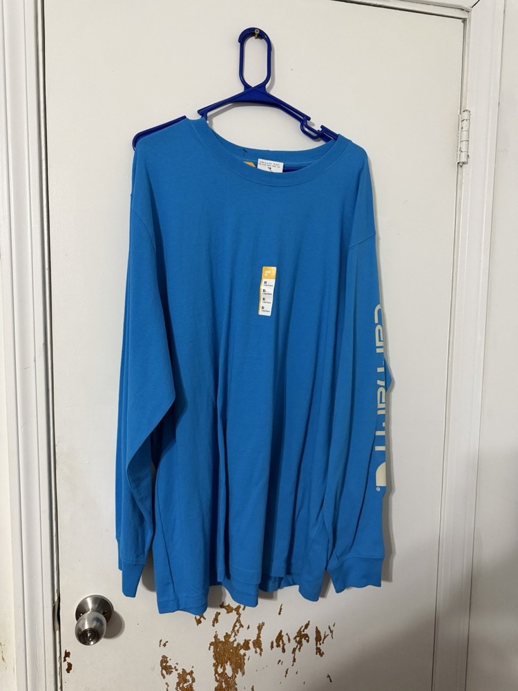 Carhartt Long Sleeve Shirt Men’s 2XL Blue Original Fit Casual Workwear K231-102