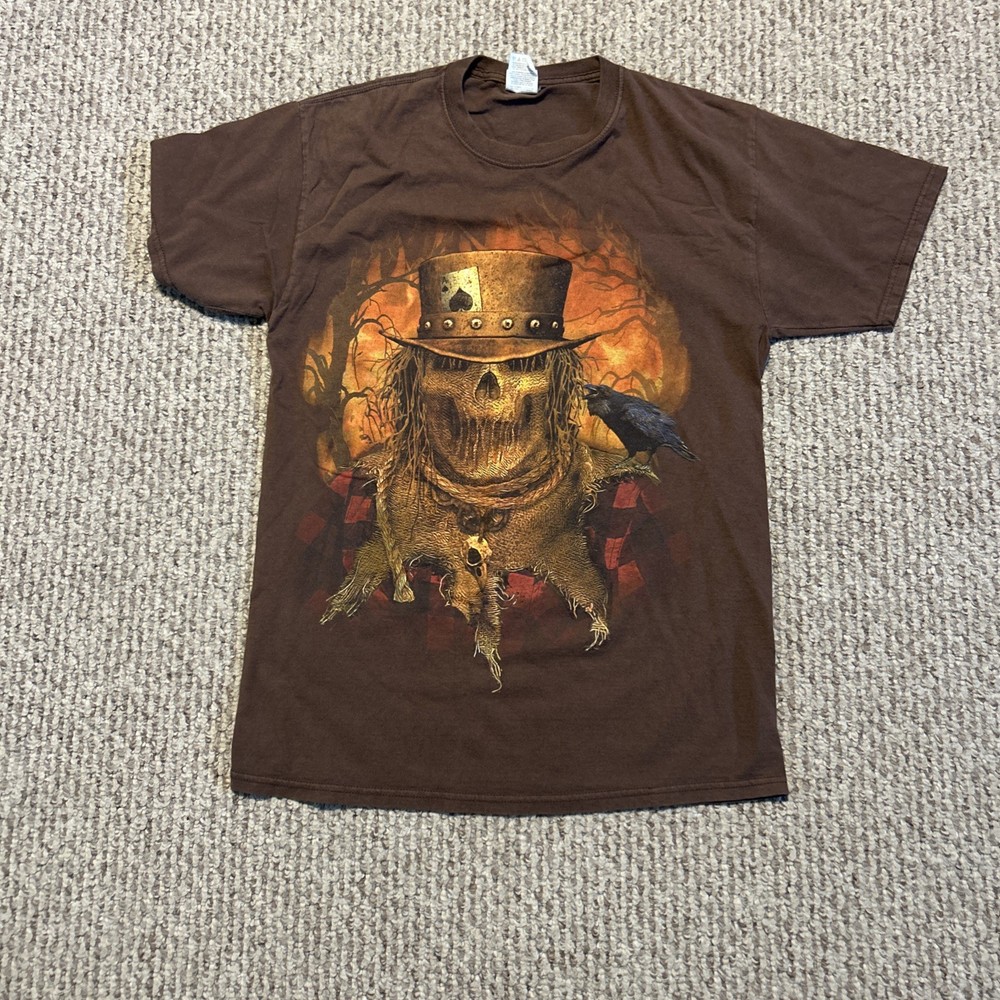 Vintage Scarecrow Horror Graphic Print Halloween Children Of The Corn Shirt Med