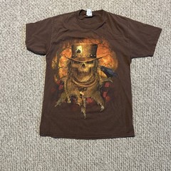 Vintage Scarecrow Horror Graphic Print Halloween Children Of The Corn Shirt Med