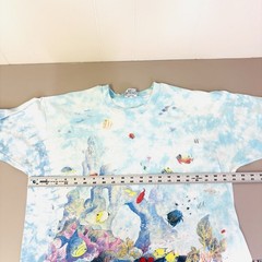 Vintage 90s Liquid Blue T Shirt Coral Reef AOP 1992 Ocean Aquatic Paradise VTG