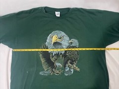 Bald Eagle Shirt Mens 3X Single Stitch Green Distressed Graphic Cal Cru Vintage