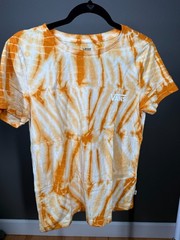 VANS OFF THE WALL T-Shirt Unisex S Orange-ish Tie-Dye Short Sleeve Summer Tee