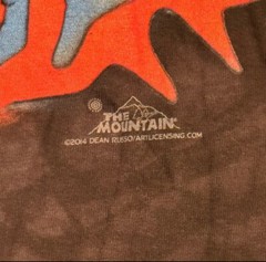 Vintage Y2K The Mountain Black Tie Dye Siberian Husky Dog Art T Shirt Men’s 3XL