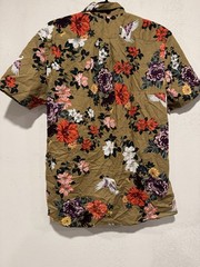 Goodthreads Poplin Multicolor Floral Birds Short Sleeve Shirt Sz M Hawaiian