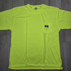 Walls Hi Vis Shirt Large Yellow Short Sleeve Tee Moisture Wick Anti Odor Rugged