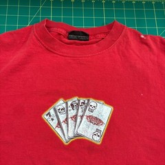 Vintage 2004 Discovery Channel Monster Garage Tshirt XL Red Jesse James Skulls