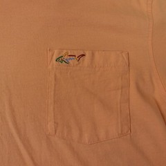 Greg Norman Shirt Mens Medium Orange Shark Golf Preppy Cotton Casual Pocket Tee