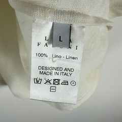 Luca Faloni Linen T Shirt Mens Large Cream Relaxed Fit Made In Italy Luxury
