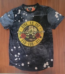 Guns N’ Roses “Rise As 1ne and For All” Tour T Black Bleach Wash Unisex Size XL