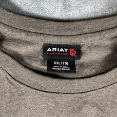 Ariat FR T Shirt Mens 2XL Brown Long Sleeve WorkWear CAT 2 Fire Resistant
