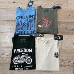 NEW Life Is Good Tshirt Lot 4 Men’s XXL L Short Sleeve Crusher Tee 100% Cotton