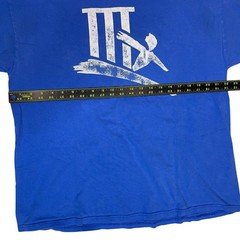 Vintage Blue Graphic T Shirt Adult XL Distressed Print Tee